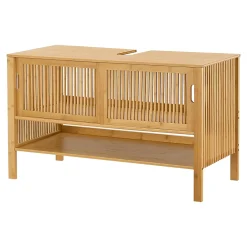[En.Casa] Meuble sous lavabo Hvaler bambou 60 x 100 x 45 cm en.casa