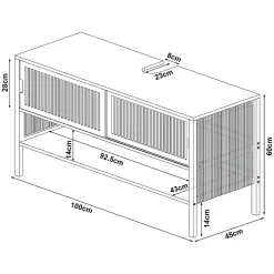 [En.Casa] Meuble sous lavabo Hvaler bambou 60 x 100 x 45 cm en.casa