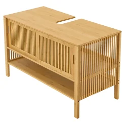 [En.Casa] Meuble sous lavabo Hvaler bambou 60 x 100 x 45 cm en.casa