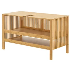 [En.Casa] Meuble sous lavabo Hvaler bambou 60 x 100 x 45 cm en.casa