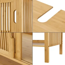 [En.Casa] Meuble sous lavabo Hvaler bambou 60 x 100 x 45 cm en.casa