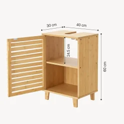 [En.Casa] Meuble sous lavabo Iveland bambou 60 x 40 x 30 cm en.casa* Meuble Sous Lavabo