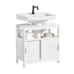 Sobuy Meuble sous lavabo Meuble sous évier Meuble de Salle, FRG128-II-W,