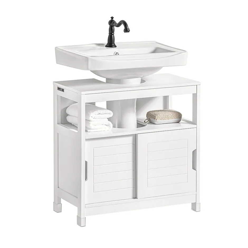 Sobuy Meuble sous lavabo Meuble sous évier Meuble de Salle, FRG128-II-W,