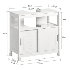 Sobuy Meuble sous lavabo Meuble sous évier Meuble de Salle, FRG128-II-W,