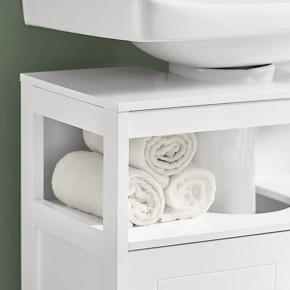 Sobuy Meuble sous lavabo Meuble sous évier Meuble de Salle, FRG128-II-W,