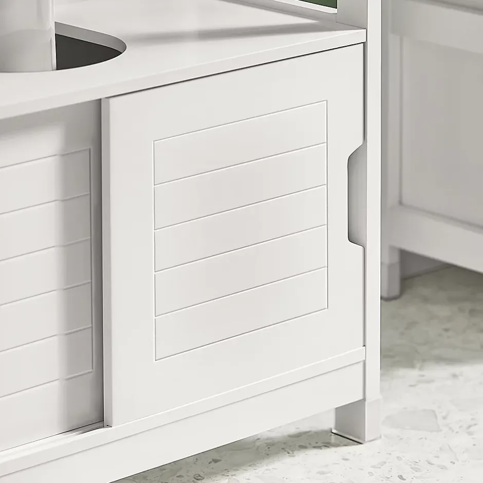 Sobuy Meuble sous lavabo Meuble sous évier Meuble de Salle, FRG128-II-W,