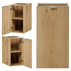 [En.Casa] Meuble sous lavabo NEWPORT 90 x 60 x 40 cm effet chêne noir en.casa* Meuble Sous Lavabo