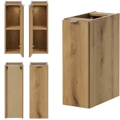 [En.Casa] Meuble sous lavabo NEWPORT 80 x 60 x 40 cm effet chêne en.casa* Meuble Sous Lavabo