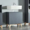 [En.Casa] Meuble sous lavabo Overath 60 x 60 x 30 cm gris en.casa* Meuble Sous Lavabo