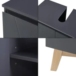 [En.Casa] Meuble sous lavabo Overath 60 x 60 x 30 cm gris en.casa* Meuble Sous Lavabo