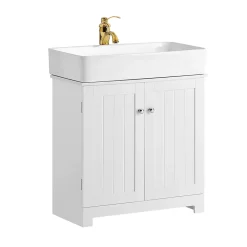 Sobuy Meuble Sous Lavabo Salle de Bain à 2 étages 2 Portes, BZR18-W,