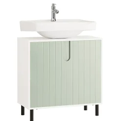 Sobuy Meuble sous Lavabo Salle de Bain, Meuble sous Vasque avec 2 Portes, , BZR139-GR* Meuble Sous Lavabo