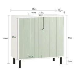 Sobuy Meuble sous Lavabo Salle de Bain, Meuble sous Vasque avec 2 Portes, , BZR139-GR* Meuble Sous Lavabo