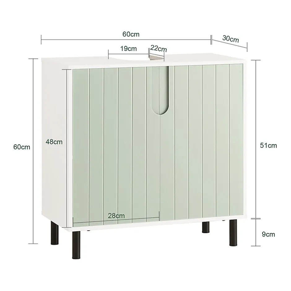 Sobuy Meuble sous Lavabo Salle de Bain, Meuble sous Vasque avec 2 Portes, , BZR139-GR* Meuble Sous Lavabo