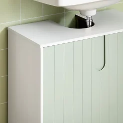 Sobuy Meuble sous Lavabo Salle de Bain, Meuble sous Vasque avec 2 Portes, , BZR139-GR* Meuble Sous Lavabo