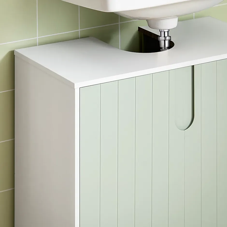 Sobuy Meuble sous Lavabo Salle de Bain, Meuble sous Vasque avec 2 Portes, , BZR139-GR* Meuble Sous Lavabo