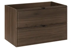 Furnidea Meuble sous lavabo suspendu TERRA VILLA coloris noyer foncé 80 cm