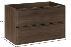 Furnidea Meuble sous lavabo suspendu TERRA VILLA coloris noyer foncé 80 cm