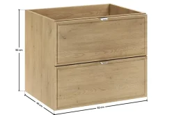Furnidea Meuble sous lavabo suspendu TERRA CREMONA chêne cremona 60 cm