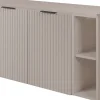 Furnidea Meuble sous vasque à 2 portes FLOW CACHEMIRE 120 cm avec 2 x l'étagères - extensions et plan* Meuble Vasque