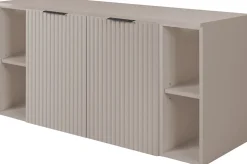 Furnidea Meuble sous vasque à 2 portes FLOW CACHEMIRE 120 cm avec 2 x l'étagères - extensions et plan* Meuble Vasque