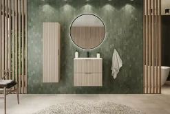 Furnidea Meuble sous vasque à 2 portes FLOW CACHEMIRE 120 cm avec 2 x l'étagères - extensions et plan* Meuble Vasque