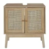 The Home Deco Factory Meuble sous vasque 2 portes Bali en cannage