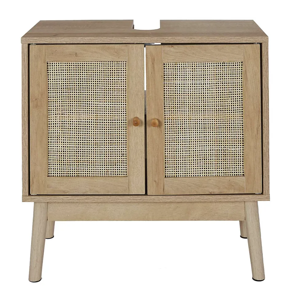 The Home Deco Factory Meuble sous vasque 2 portes Bali en cannage