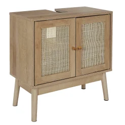 The Home Deco Factory Meuble sous vasque 2 portes Bali en cannage
