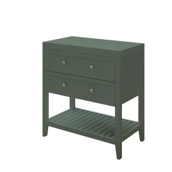 GoodHome Meuble sous vasque à poser l.80 cm vert + plan de toilette, Perma* Meuble Buanderie