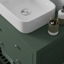 GoodHome Meuble sous vasque à poser l.80 cm vert + plan de toilette, Perma* Meuble Buanderie