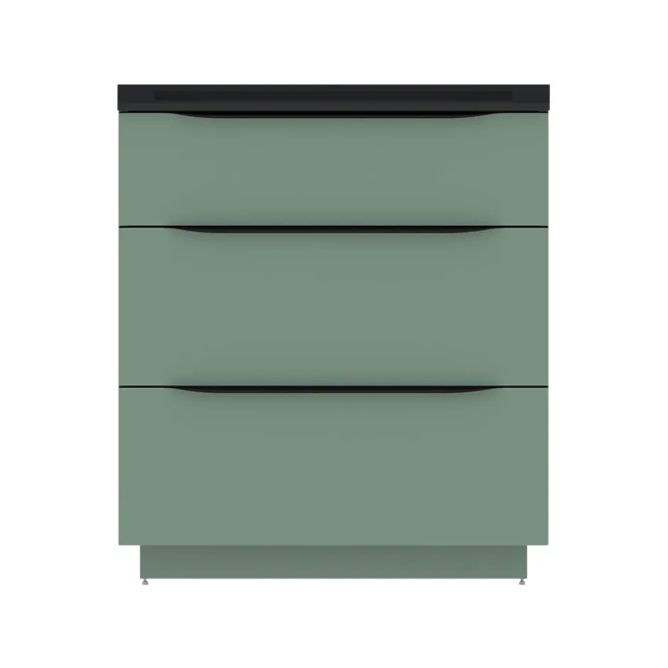 Meuble sous vasque à poser vert sauge mat l.80 x H.88 x P.50 cm, Pamili