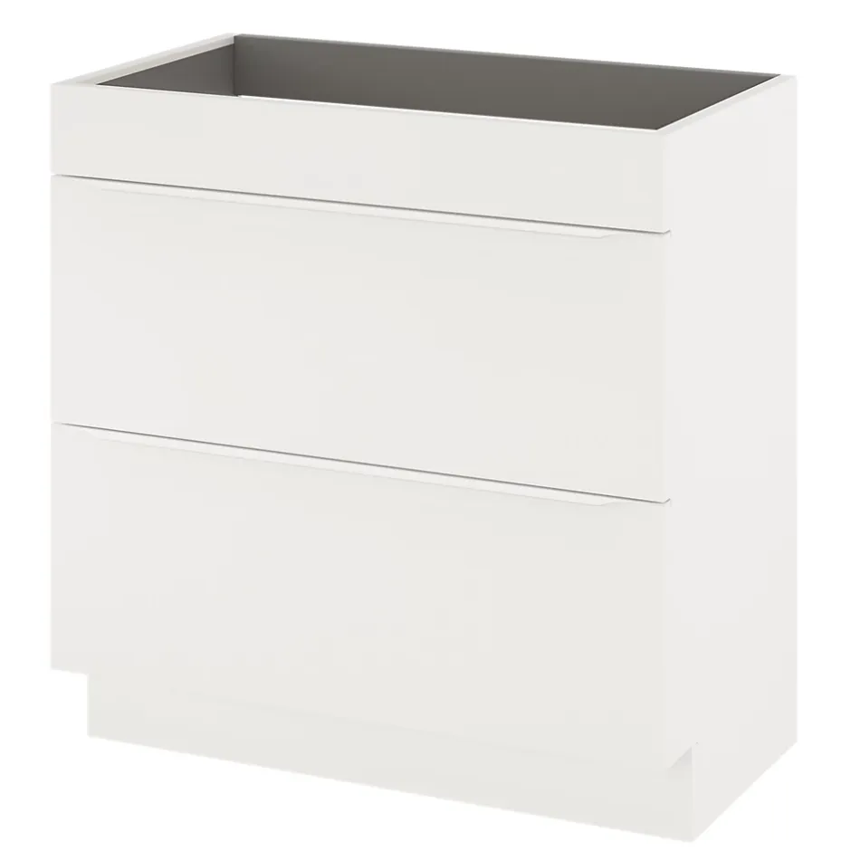 GoodHome Meuble sous vasque à poser blanc mat l.80 x H.82 x P.45 cm, Imandra* Meuble Buanderie|Meuble Sous-Vasque