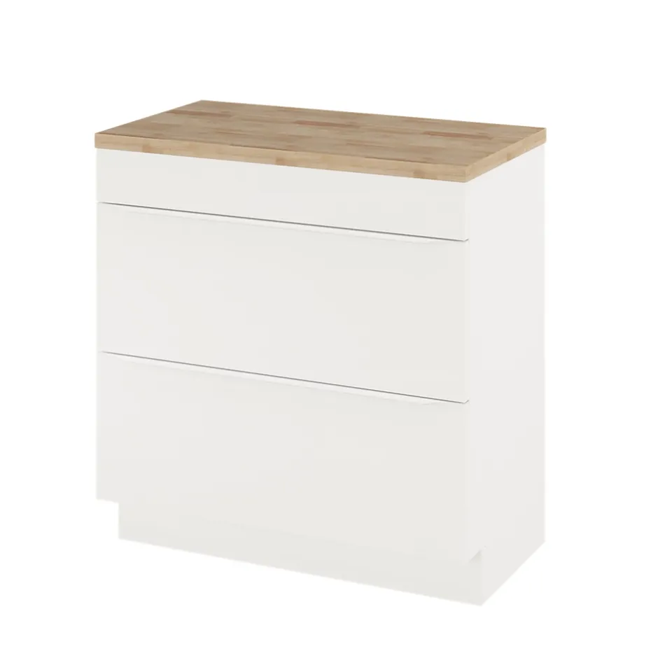 GoodHome Meuble sous vasque à poser blanc mat l.80 x H.82 x P.45 cm, Imandra* Meuble Buanderie|Meuble Sous-Vasque
