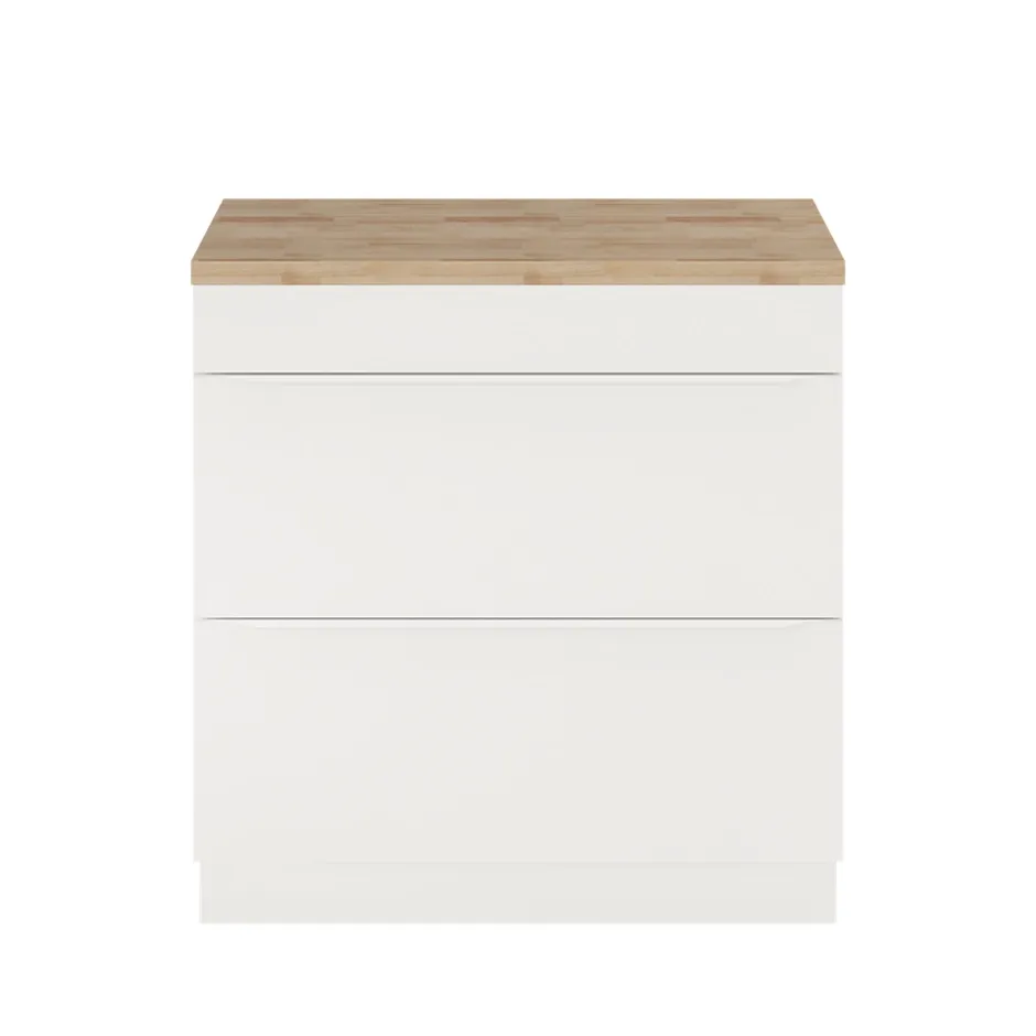 GoodHome Meuble sous vasque à poser blanc mat l.80 x H.82 x P.45 cm, Imandra* Meuble Buanderie|Meuble Sous-Vasque