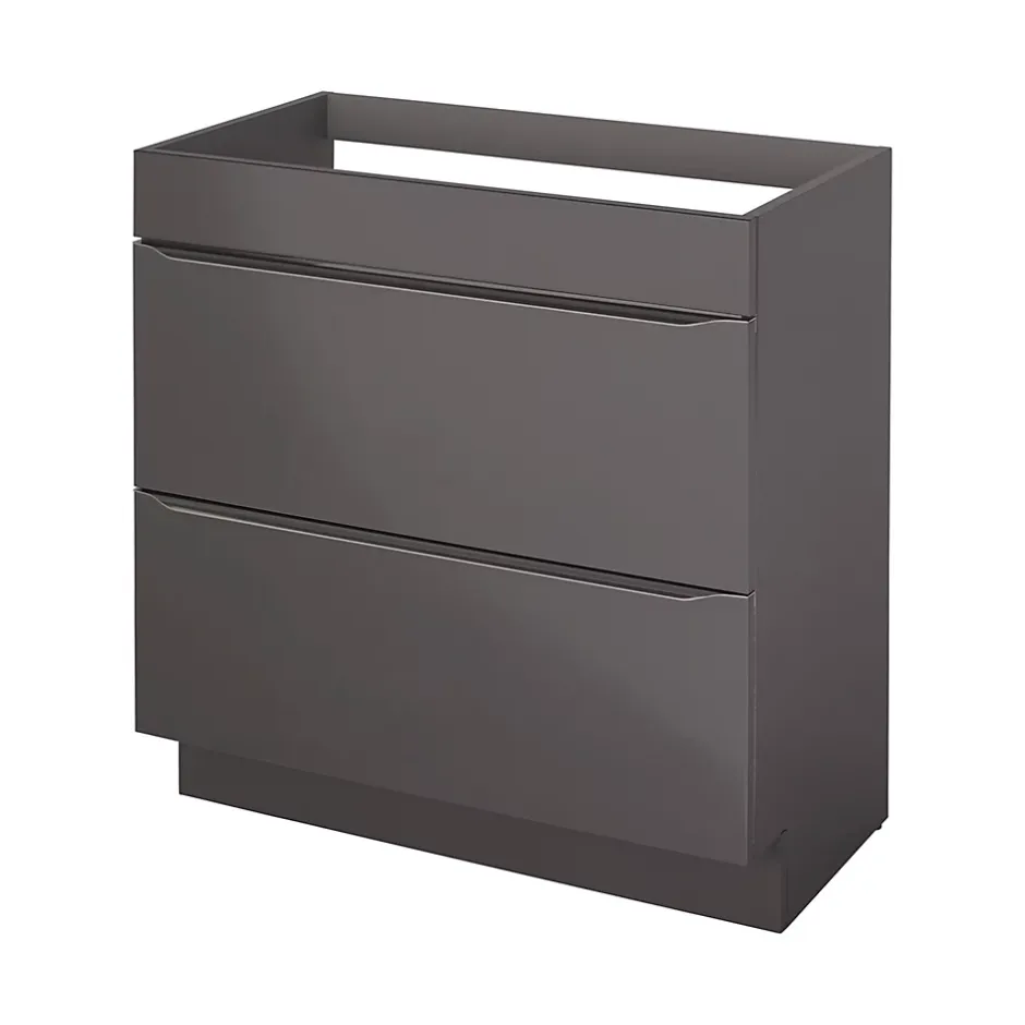 GoodHome Meuble sous vasque à poser gris taupe l.80 x H.82 x P.45 cm, Imandra* Meuble Buanderie