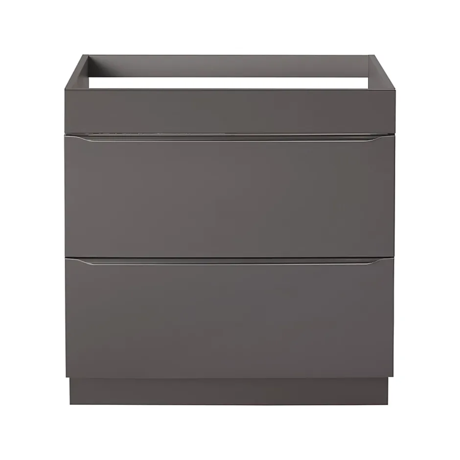 GoodHome Meuble sous vasque à poser gris taupe l.80 x H.82 x P.45 cm, Imandra* Meuble Buanderie