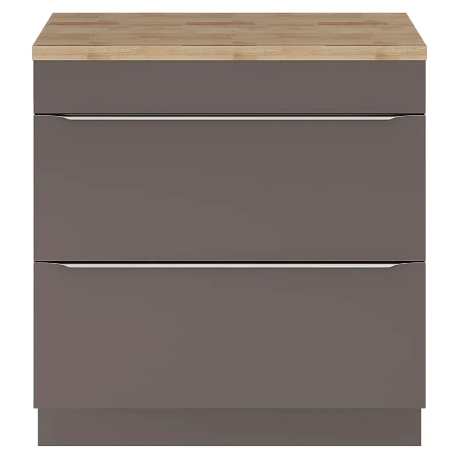 GoodHome Meuble sous vasque à poser gris taupe l.80 x H.82 x P.45 cm, Imandra* Meuble Buanderie