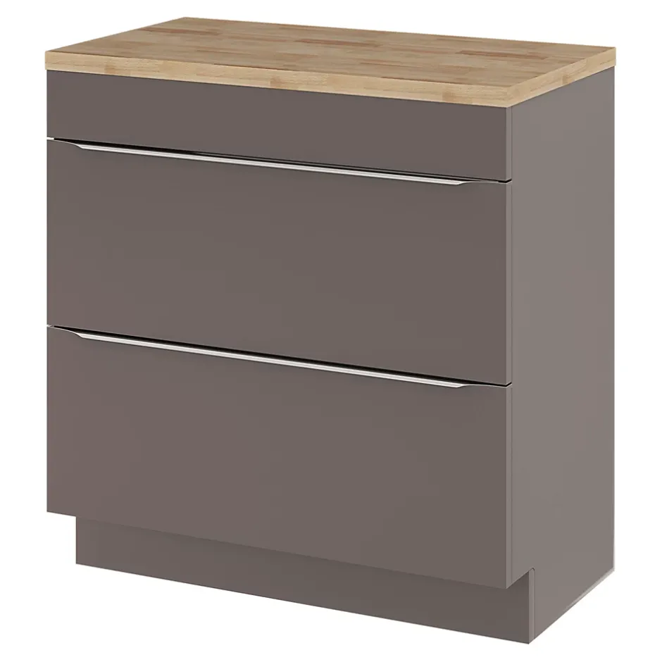 GoodHome Meuble sous vasque à poser gris taupe l.80 x H.82 x P.45 cm, Imandra* Meuble Buanderie