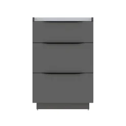 Meuble sous vasque à poser gris anthracite brillant l.60 x H.88 x P.50 cm, Pamili* Meuble Buanderie|Meuble Sous-Vasque