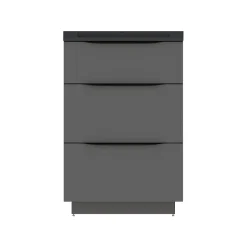 Meuble sous vasque à poser gris anthracite brillant l.60 x H.88 x P.50 cm, Pamili* Meuble Buanderie|Meuble Sous-Vasque