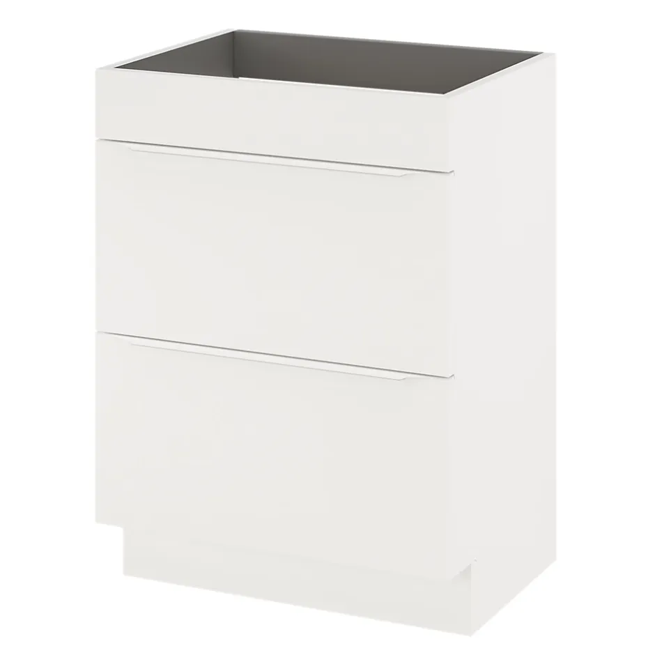 GoodHome Meuble sous vasque à poser blanc mat l.60 x H.82 x P.45 cm, Imandra* Meuble Buanderie