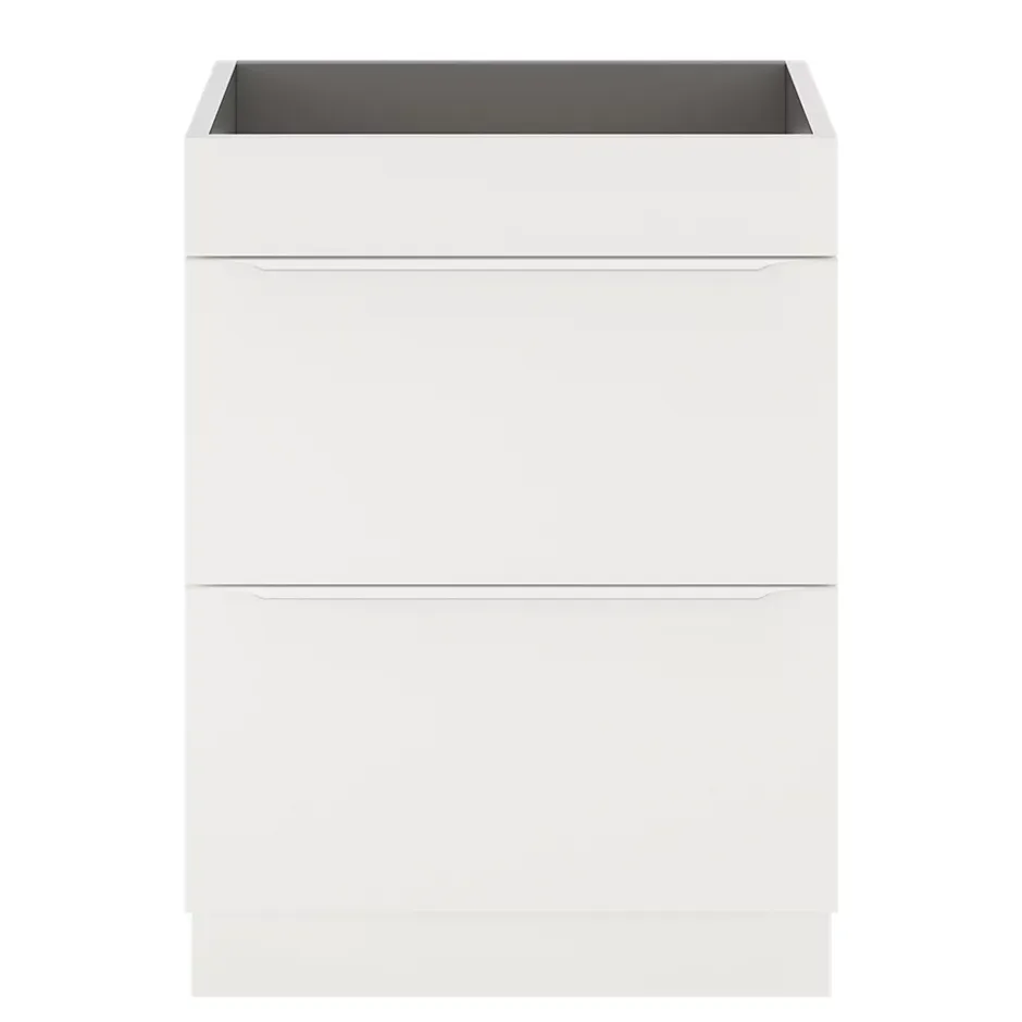 GoodHome Meuble sous vasque à poser blanc mat l.60 x H.82 x P.45 cm, Imandra* Meuble Buanderie