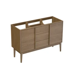 GoodHome Meuble sous vasque à poser placage chêne H.82 x P.45 x l.120 cm Kabayan