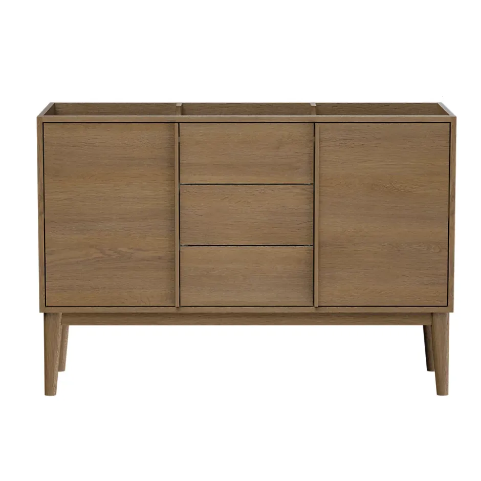 GoodHome Meuble sous vasque à poser placage chêne H.82 x P.45 x l.120 cm Kabayan