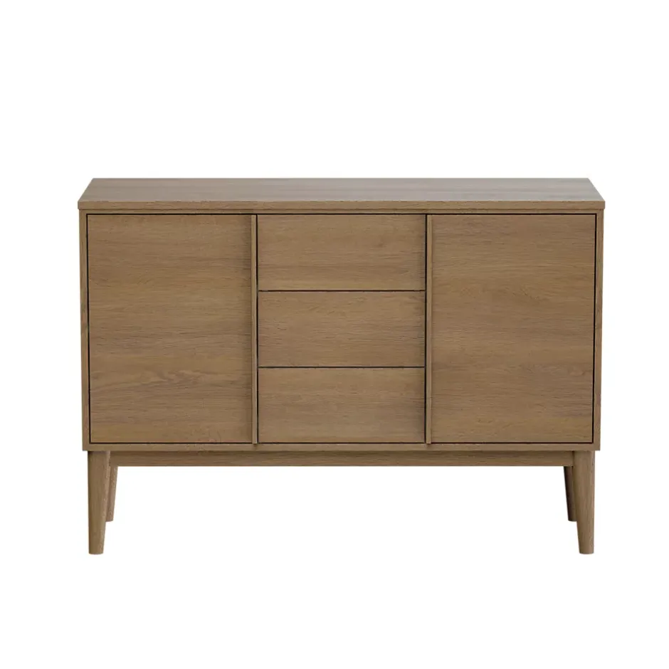 GoodHome Meuble sous vasque à poser placage chêne H.82 x P.45 x l.120 cm Kabayan