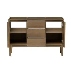 GoodHome Meuble sous vasque à poser placage chêne H.82 x P.45 x l.120 cm Kabayan