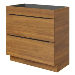 GoodHome Meuble sous vasque à poser effet noyer l.80 x H.82 x P.45 cm, Imandra* Meuble Buanderie|Meuble De Salle De Bains Faible Profondeur