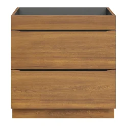 GoodHome Meuble sous vasque à poser effet noyer l.80 x H.82 x P.45 cm, Imandra* Meuble Buanderie|Meuble De Salle De Bains Faible Profondeur